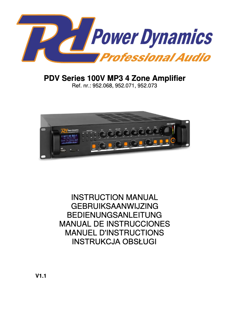 Page 1 de la notice Manuel utilisateur Power Dynamics PDV240MP3