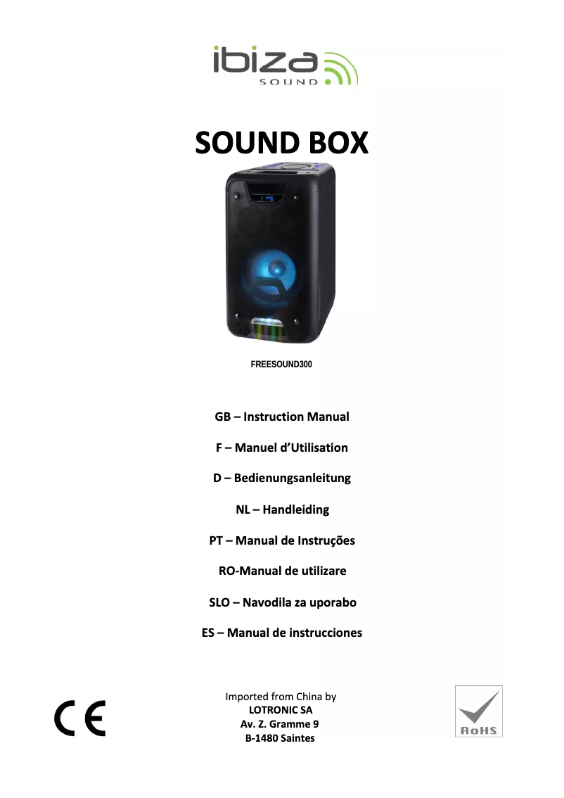 Page n°1 - Manuel utilisateur Ibiza Sound FREESOUND300