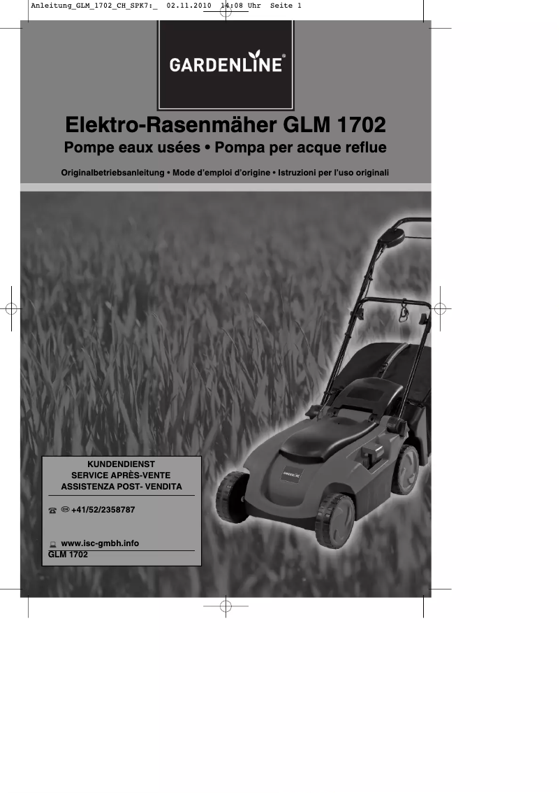 Página 1 del manual Manual de usuario Gardenline GLM 1702