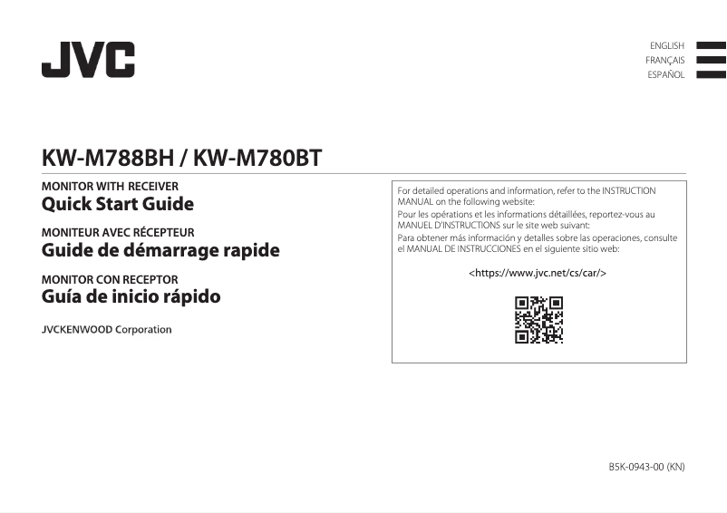 Page n°1 - Guide de démarrage rapide JVC KW-M780BT