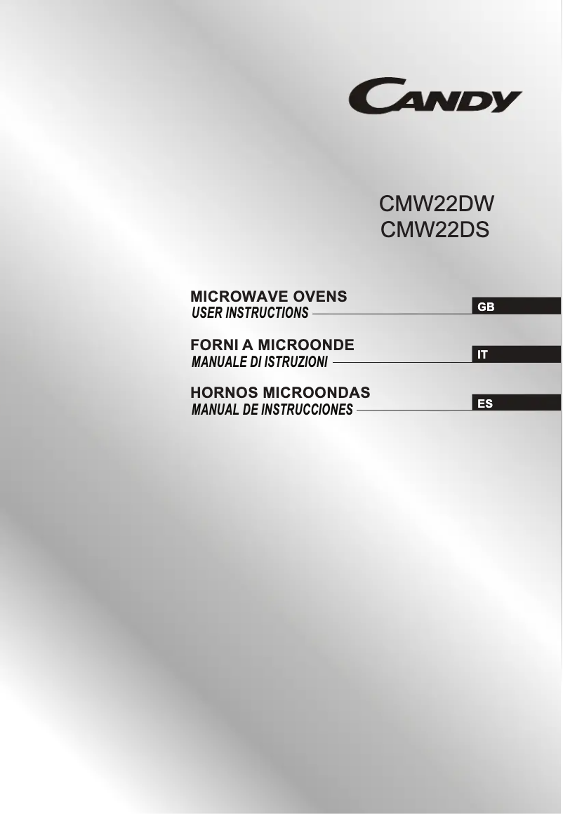 Page 1 de la notice Manuel utilisateur Candy CMW22DS