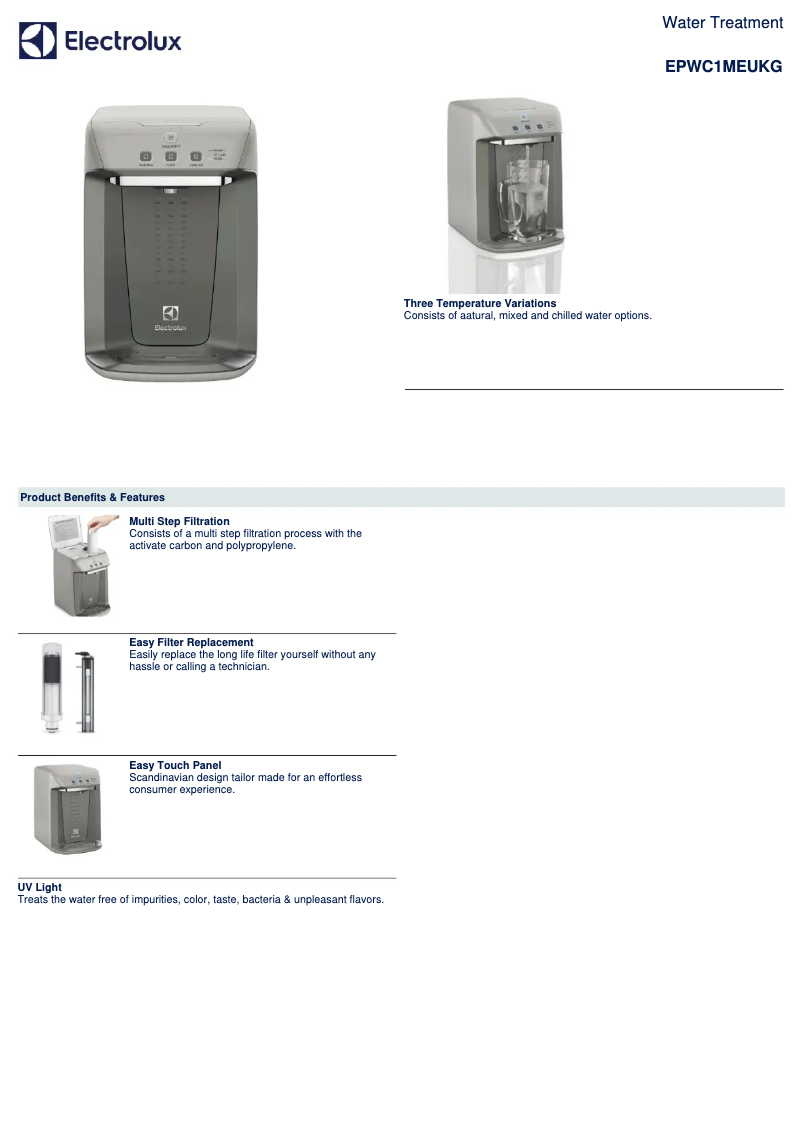 Image de la première page du manuel de l'appareil EPWC1MEUKG