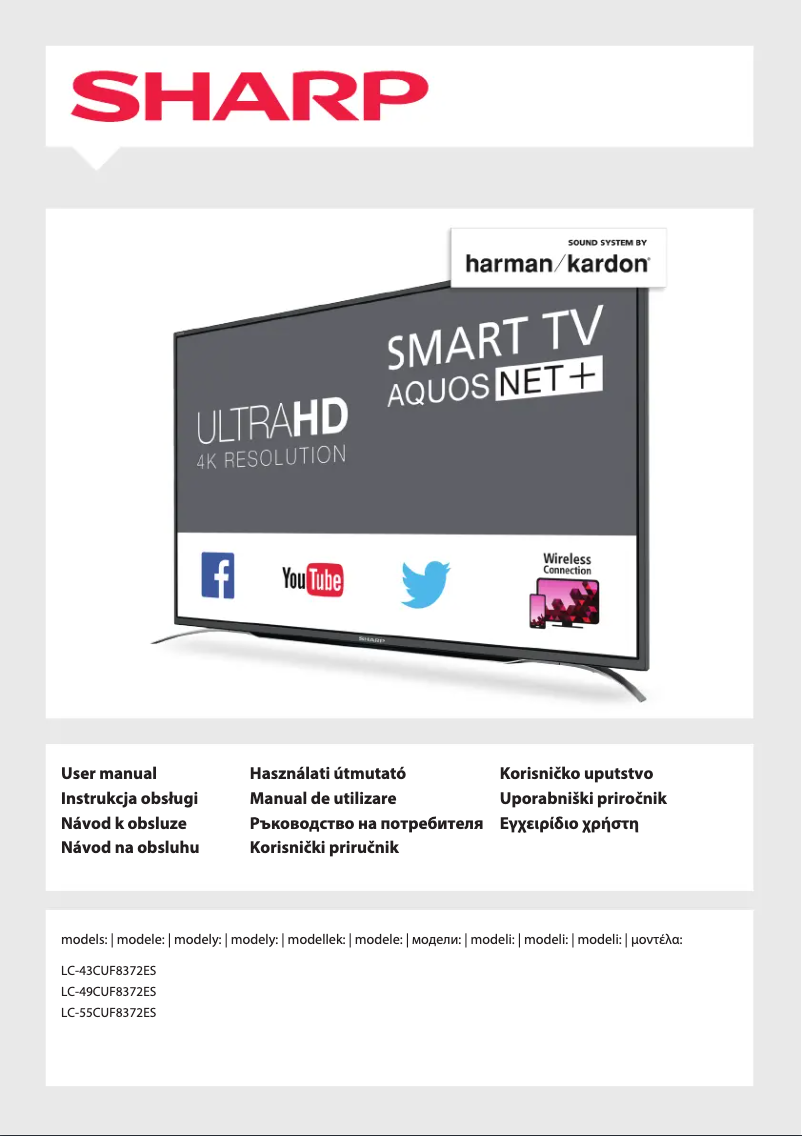 Page 1 de la notice Manuel utilisateur Sharp LC-55CUF8372ES