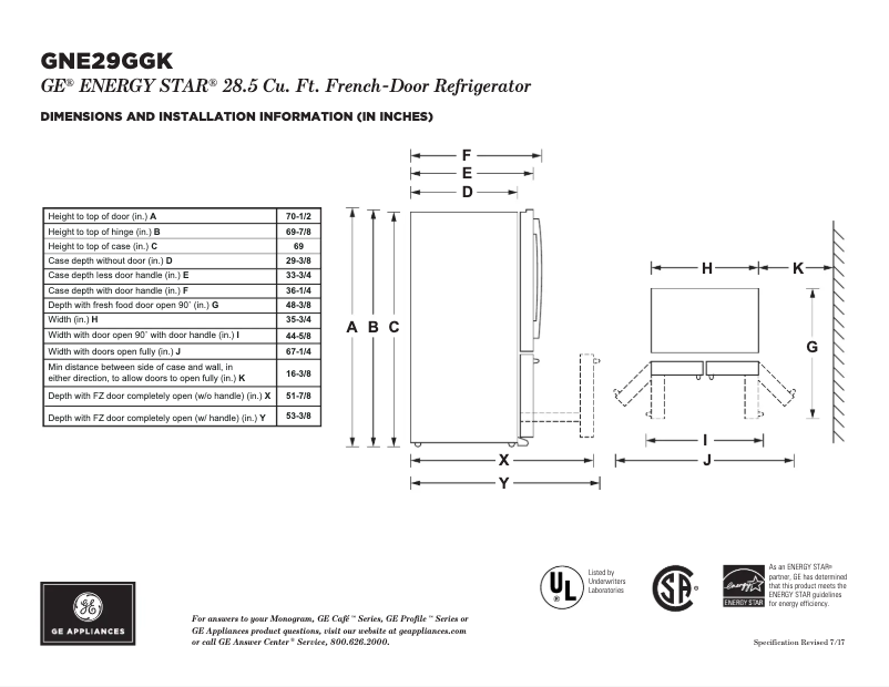 Image de la première page du manuel de l'appareil GNE29GGKWW