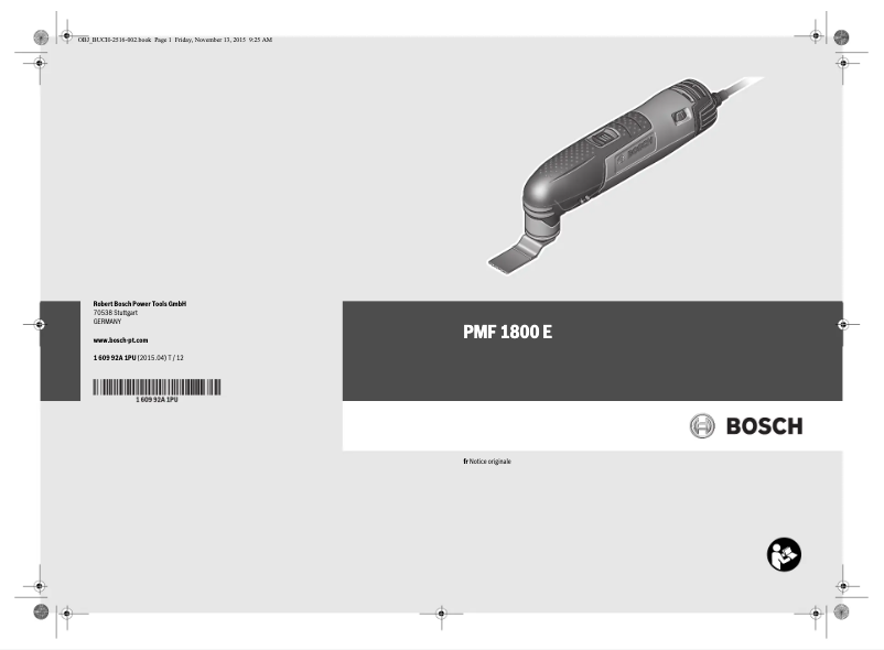 Image de la première page du manuel de l'appareil PMF 1800 E