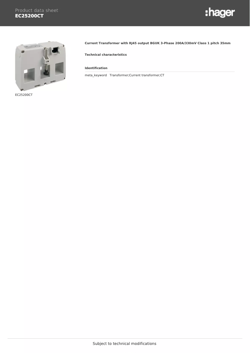 Image de la première page du manuel de l'appareil EC25200CT