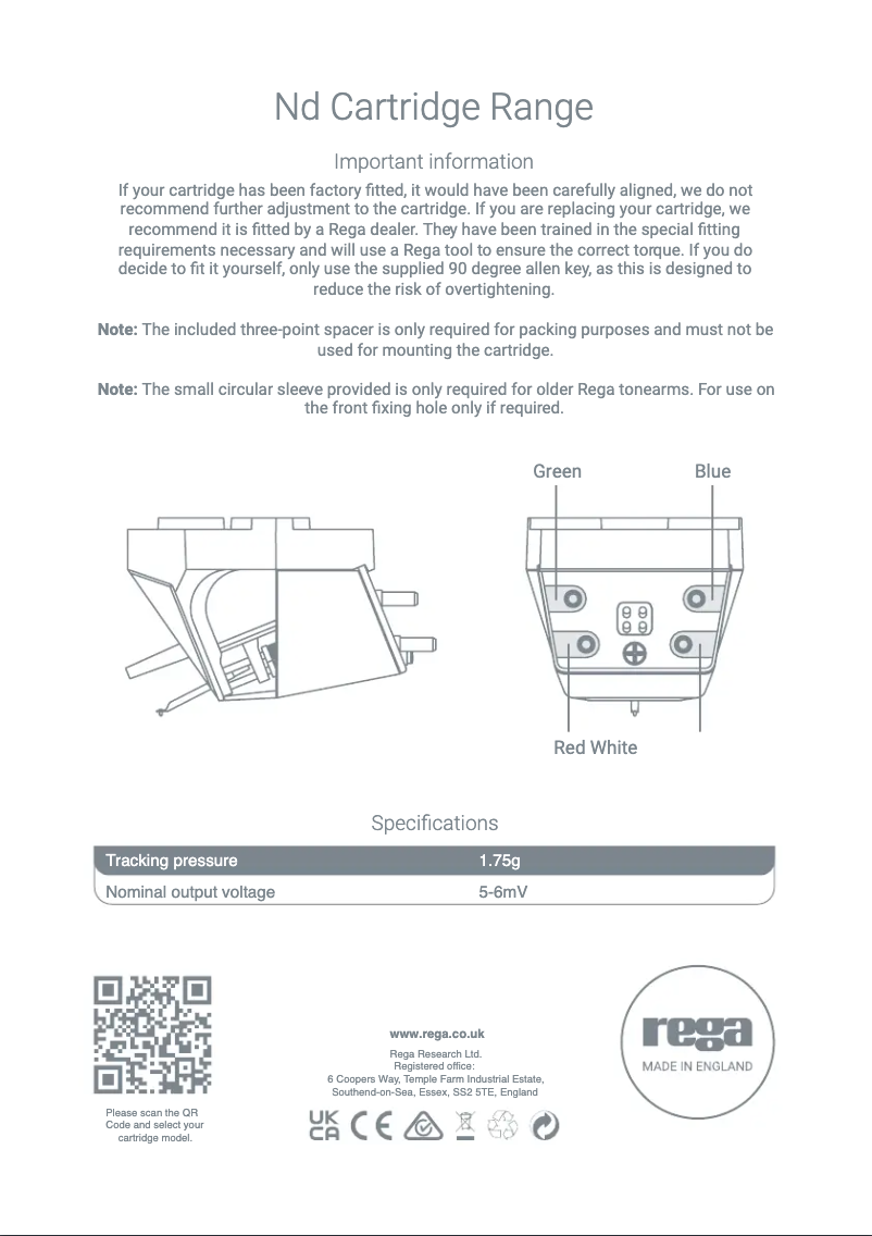 Page 1 de la notice Manuel utilisateur Rega ND5