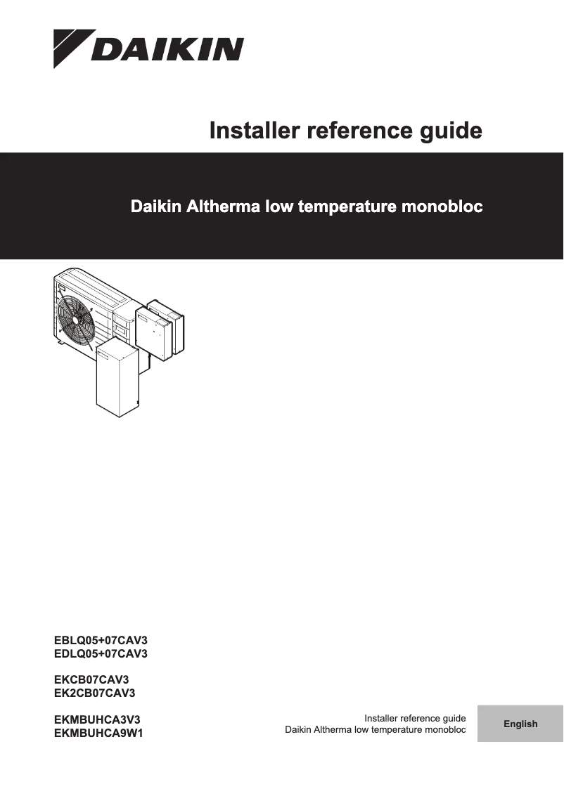 Page 1 de la notice Guide d'installation Daikin EKMBUHCA3V3