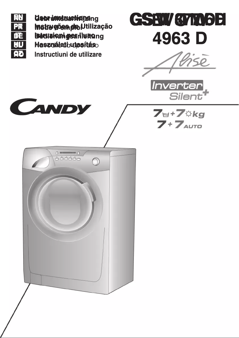 Page 1 de la notice Manuel utilisateur Candy GS W377DH-S