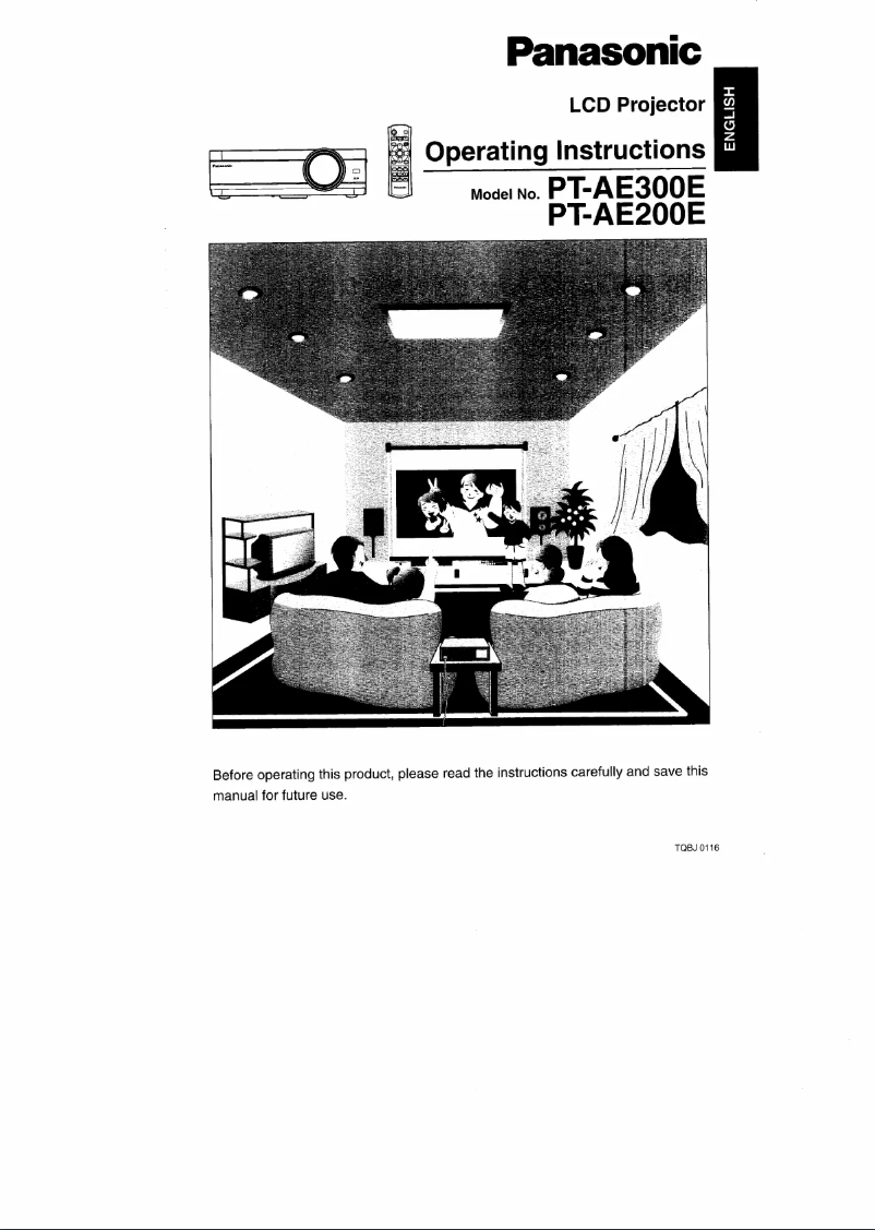Page n°1 - Manuel utilisateur Panasonic PT-AE300EC