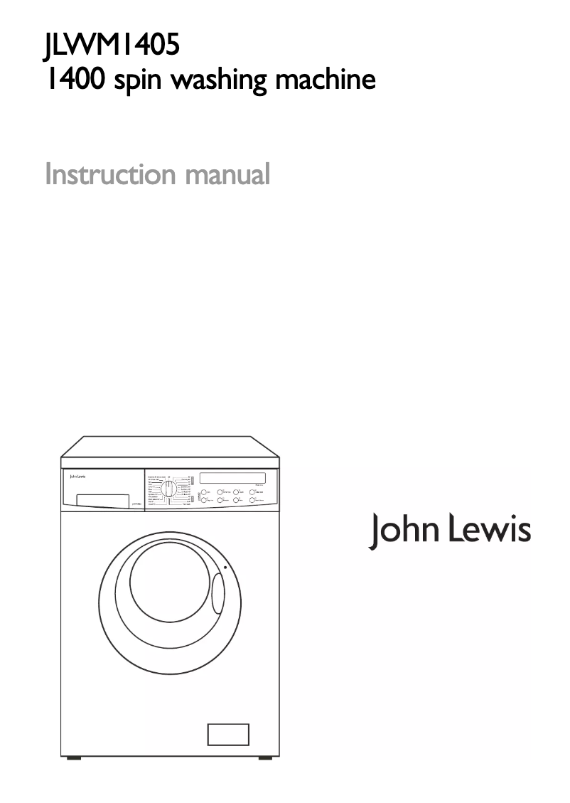 Page n°1 - Manuel utilisateur John Lewis JLWM 1405