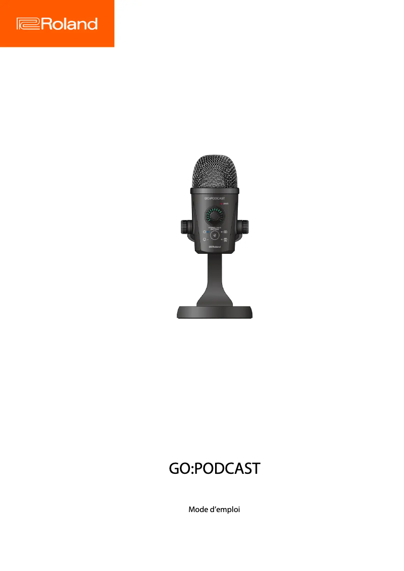 Page n°1 - Manuel utilisateur Roland GO:PODCAST