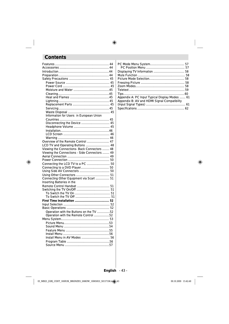 Image de la première page du manuel de l'appareil LCD2631