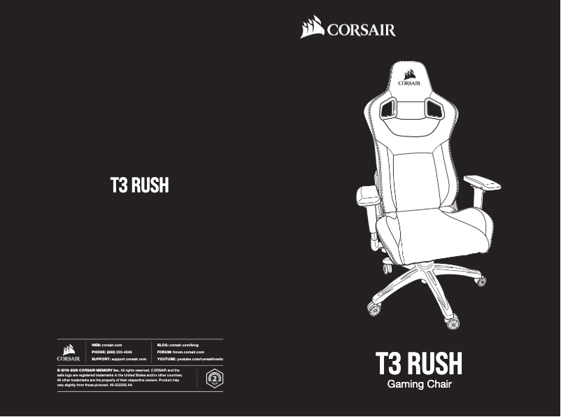Page 1 de la notice Manuel utilisateur Corsair T3 Rush