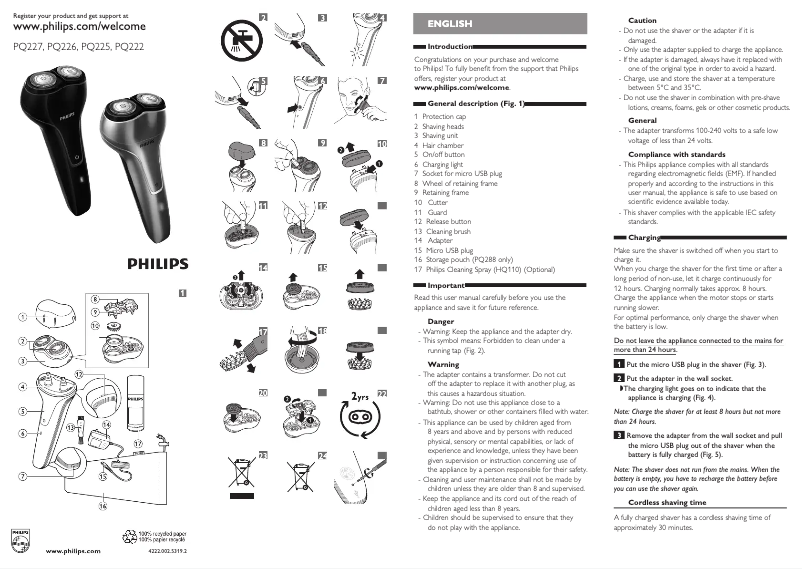 Page n°1 - Manuel utilisateur Philips PQ227