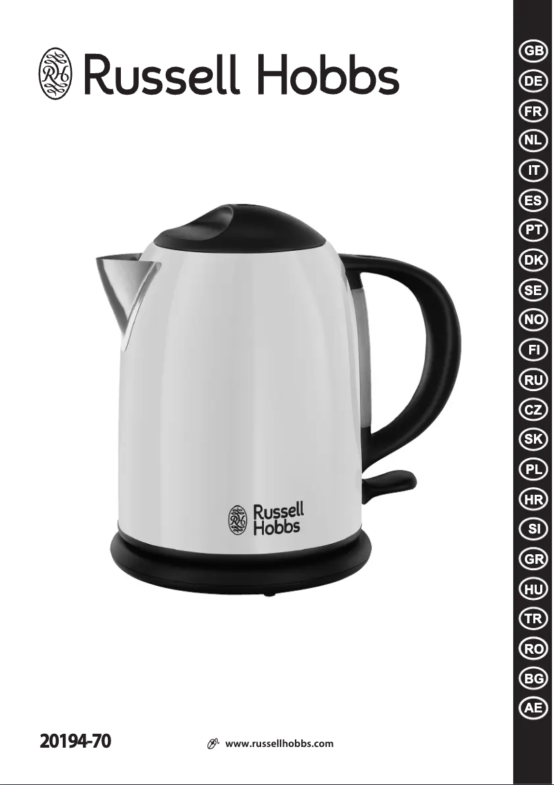 Page 1 de la notice Manuel utilisateur Russell Hobbs Colours Plus Compact 20194-70