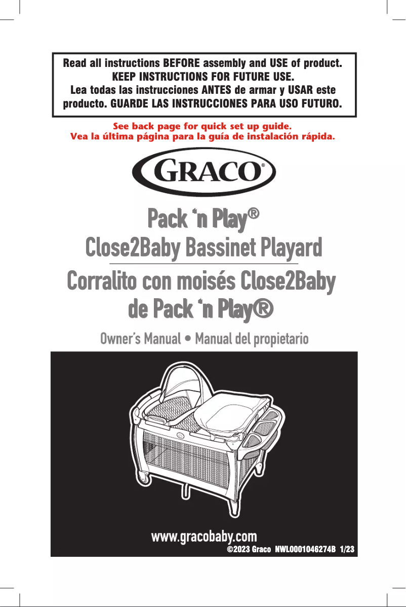 Page n°1 - Guide de démarrage rapide Graco Pack 'n Play Close2Baby