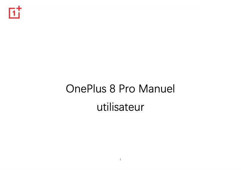 Page 1 de la notice Manuel utilisateur OnePlus 8 Pro