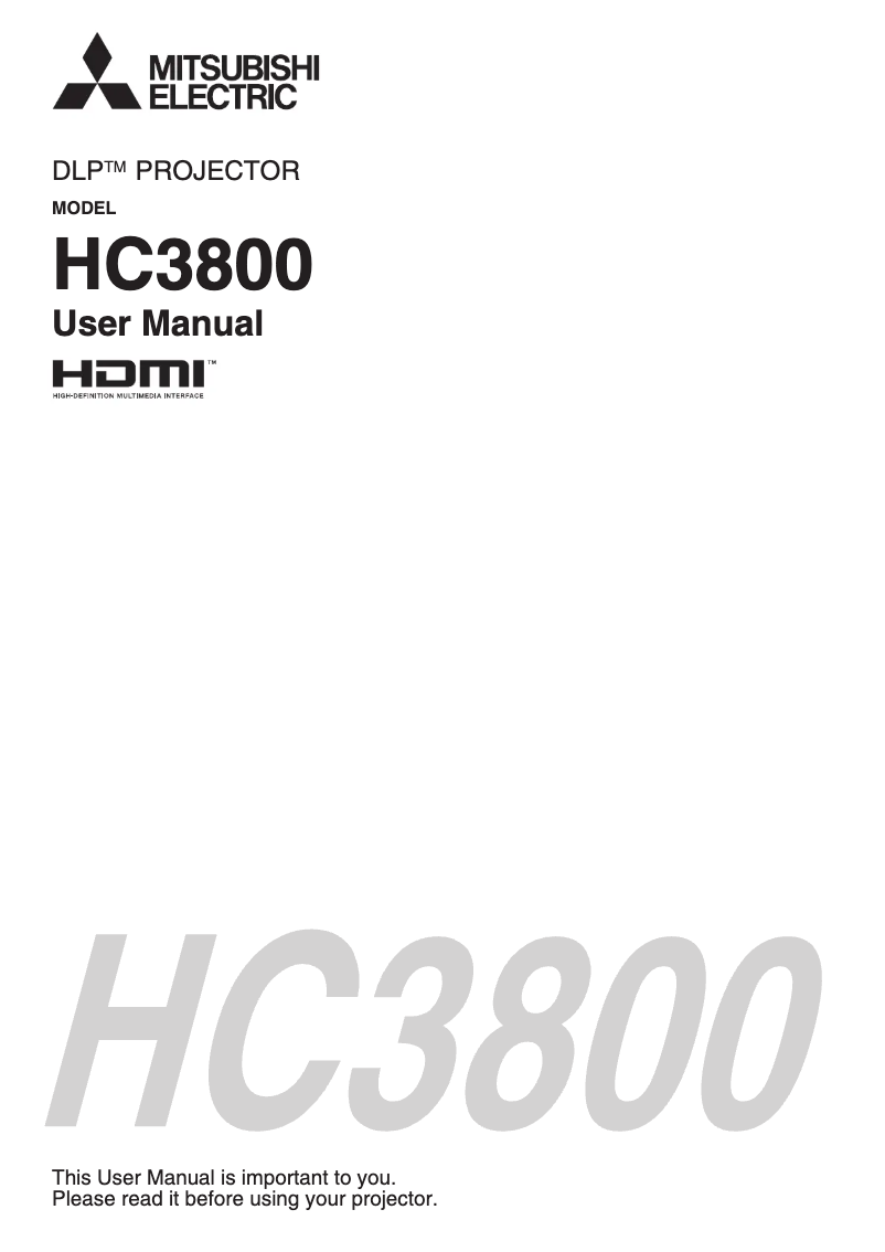 Image de la première page du manuel de l'appareil HC3800