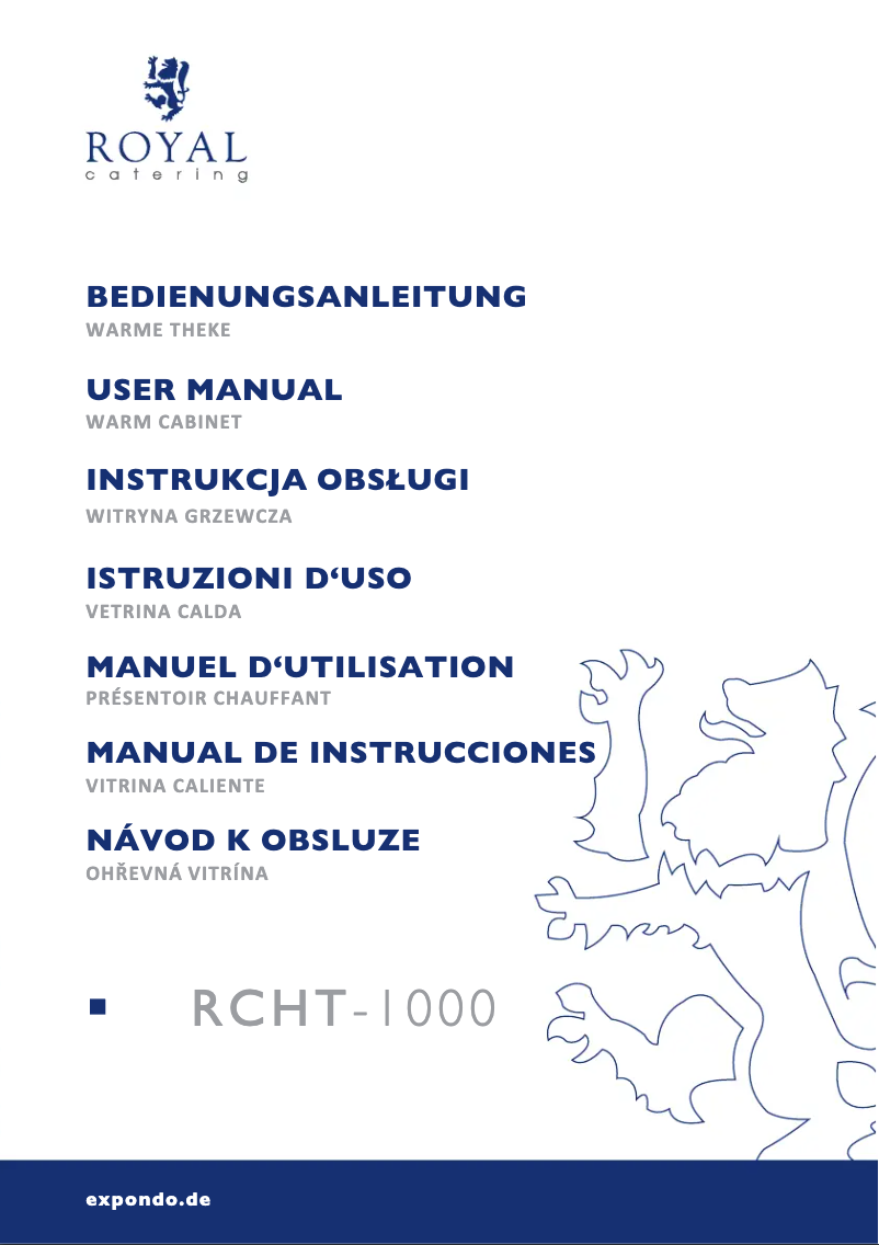 Page 1 de la notice Manuel utilisateur Royal Catering RCHT-1000