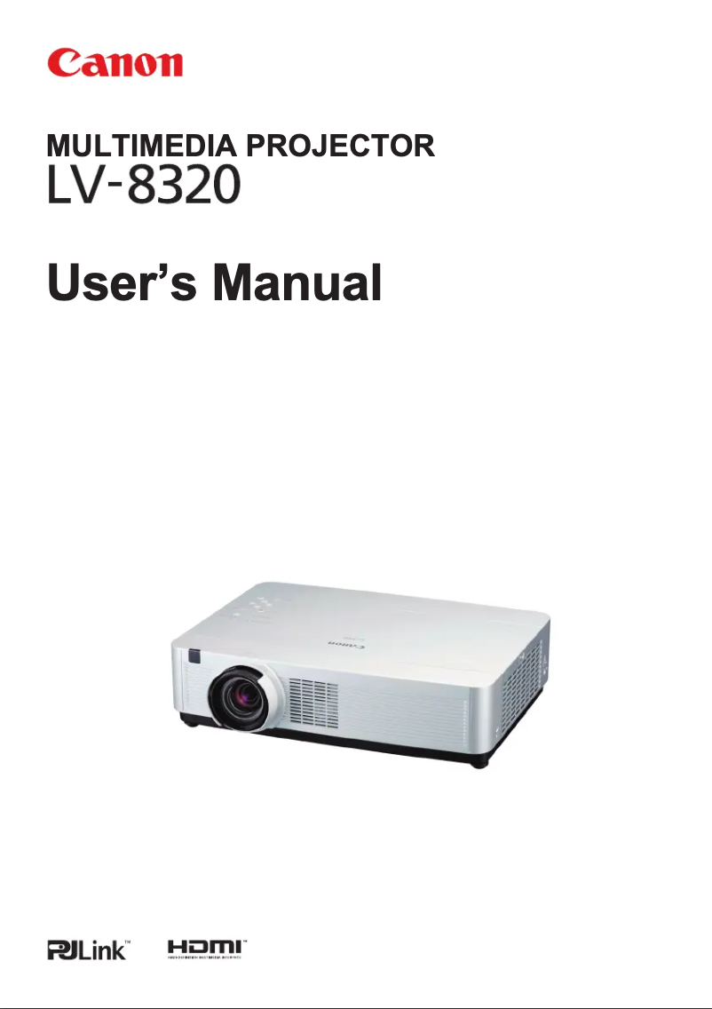 Page 1 de la notice Manuel utilisateur Canon LV-8320