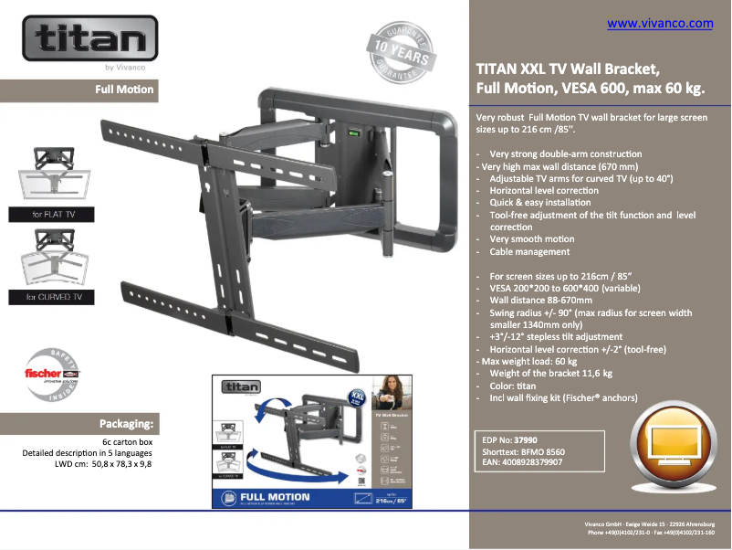 Page 1 de la notice Manuel utilisateur Titan BFMO 8560