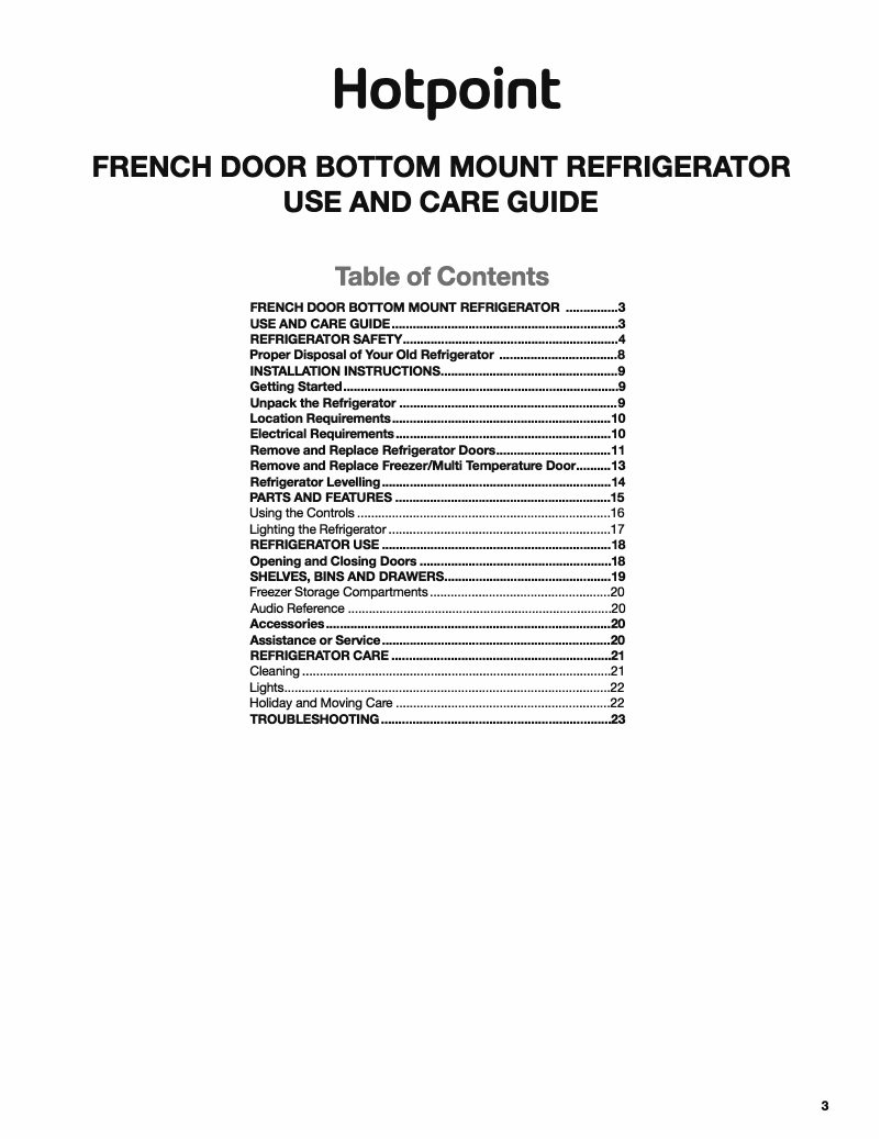 Page n°1 - Manuel utilisateur Hotpoint HQ9 U2BL G