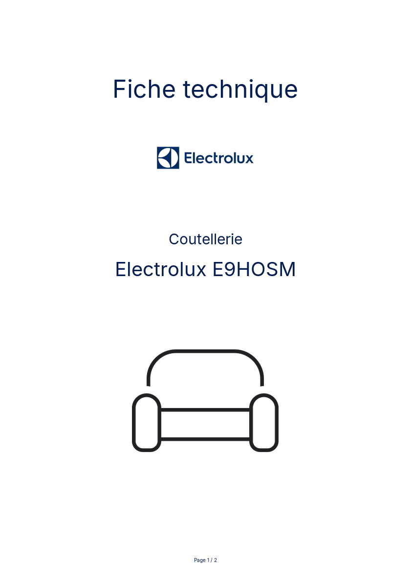 Page n°1 - Fiche technique Electrolux E9HOSM