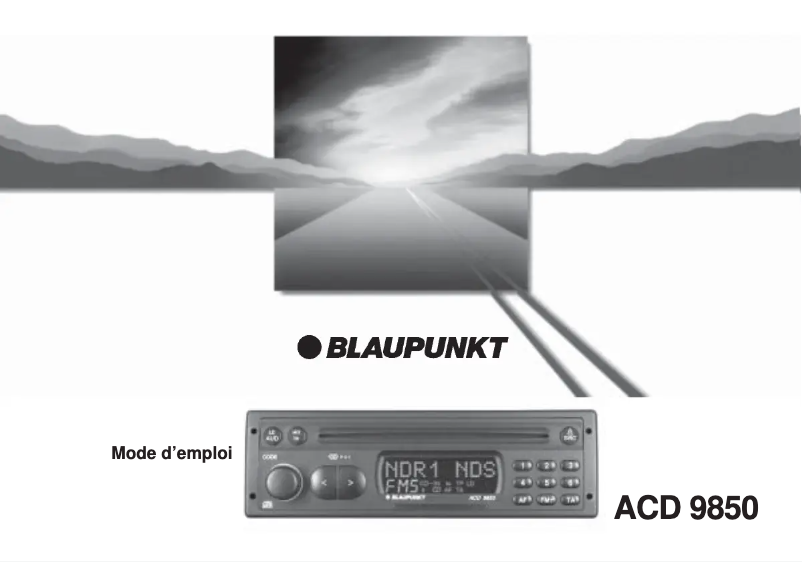 Page 1 de la notice Manuel utilisateur Blaupunkt ACD 9850