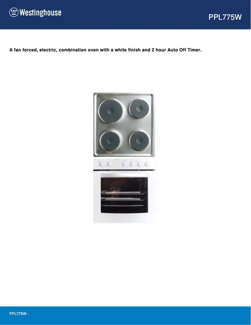 Page n°1 - Fiche technique Westinghouse PPL775W