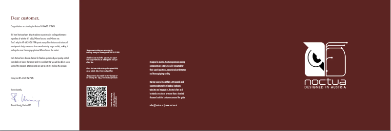 Page 1 de la notice Manuel utilisateur Noctua NF-A4x20 5V PWM