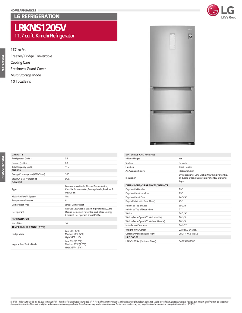 Image de la première page du manuel de l'appareil LRKNS1205V