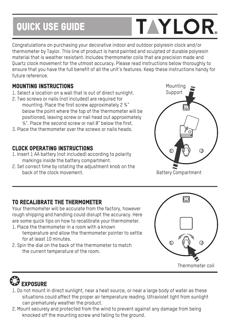 Página 1 del manual Manual de usuario Taylor 98203T