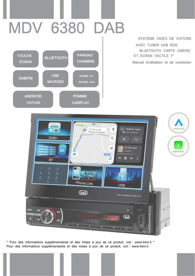 Page n°1 - Manuel utilisateur Trevi MDV 6380 DAB