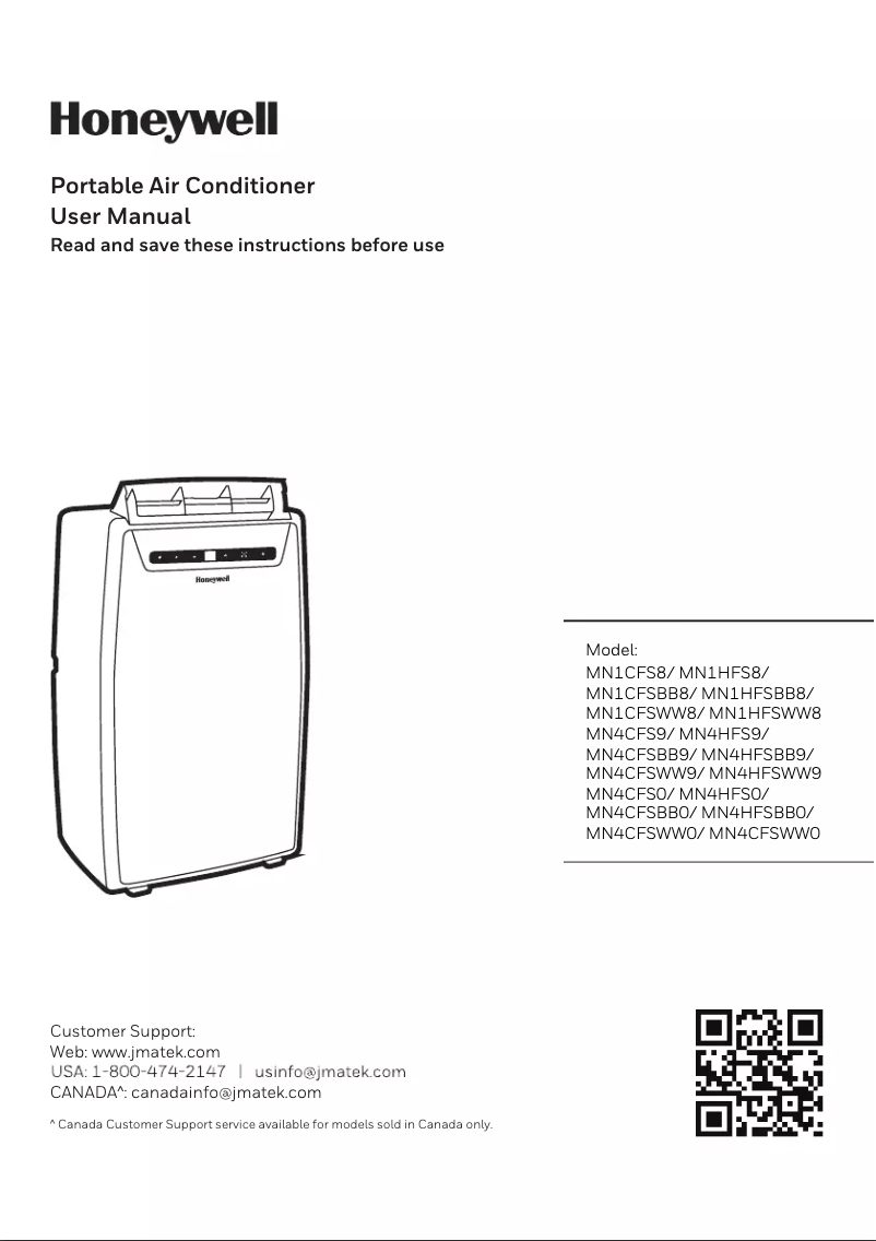 Page n°1 - Manuel utilisateur Honeywell MN4CFSWW0