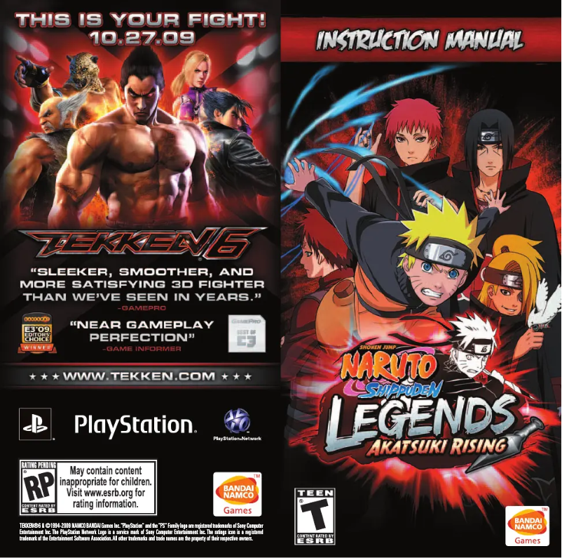 Página 1 del manual Manual de usuario Sony Naruto - Shippuden Legends Akatsuki Rising (PSP)