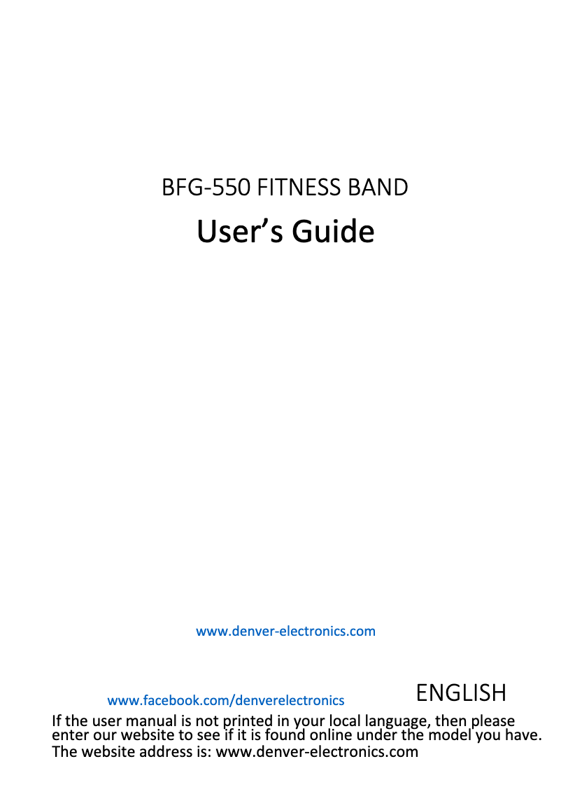 Image de la première page du manuel de l'appareil BFG-550