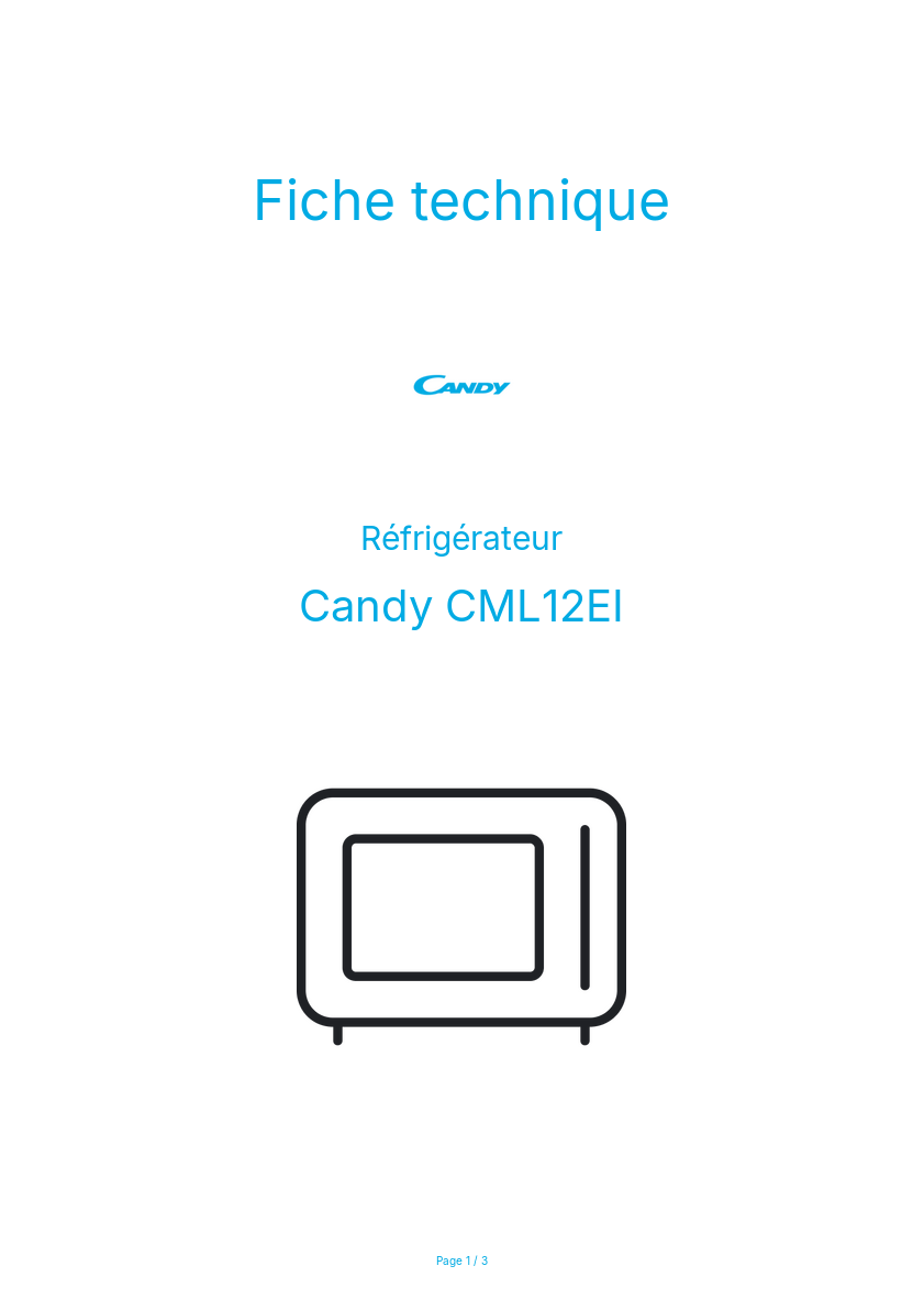 Image de la première page du manuel de l'appareil CML12EI
