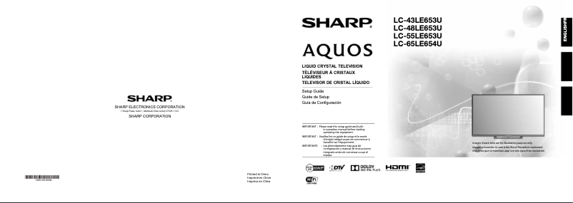 Imagen de la primera página del manual del dispositivo Aquos LC-43LE653U