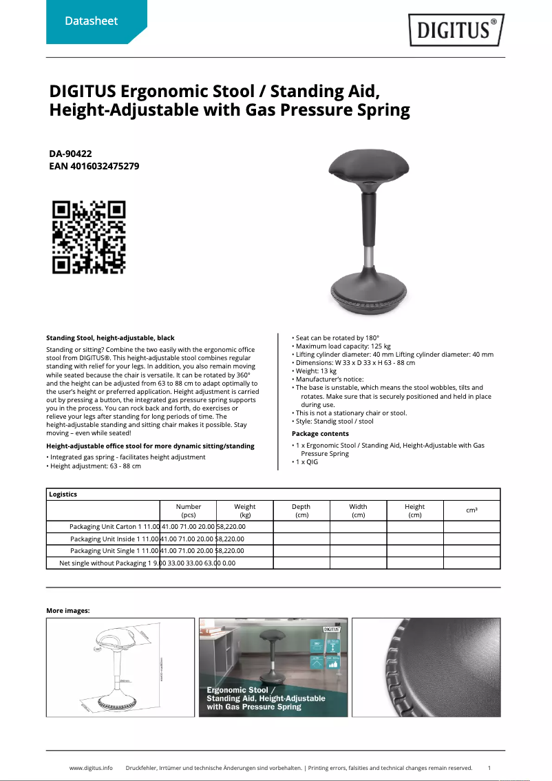 Página 1 del manual Ficha técnica Digitus DA-90422