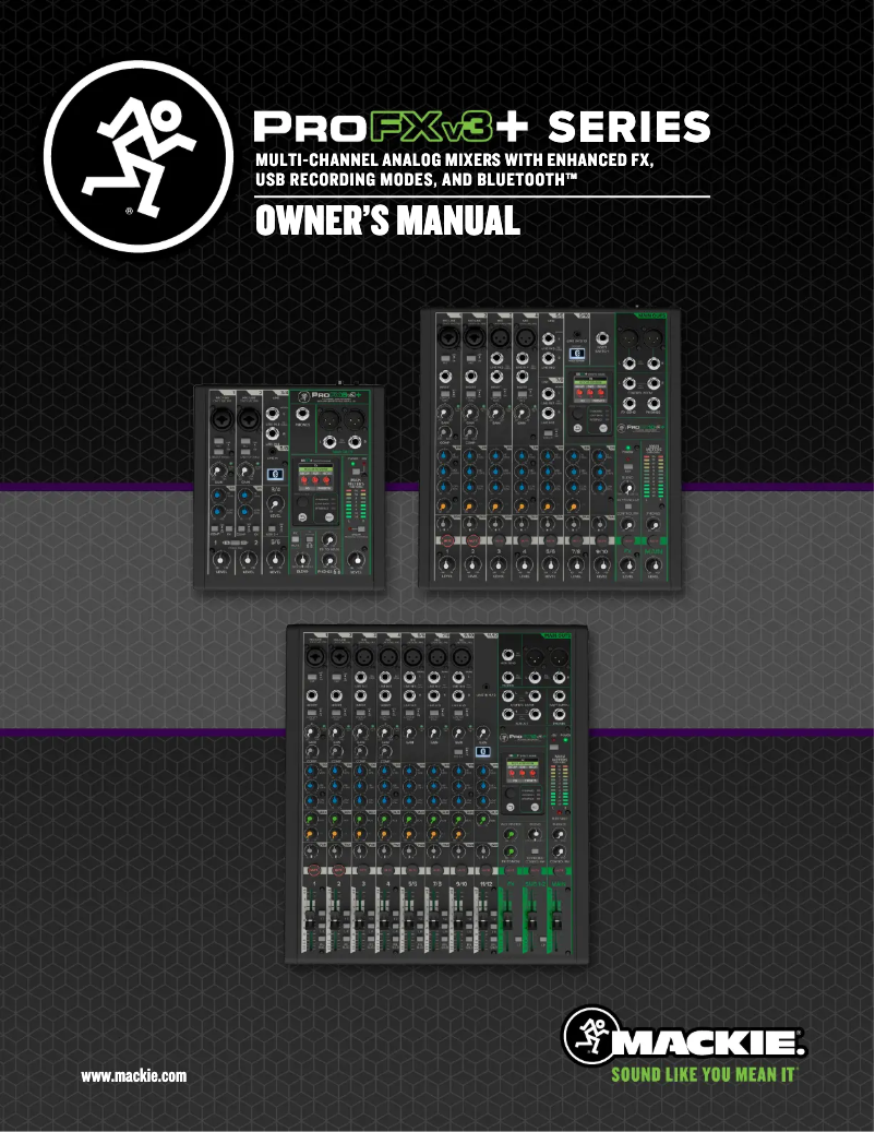 Page 1 de la notice Manuel utilisateur Mackie ProFX12v3+