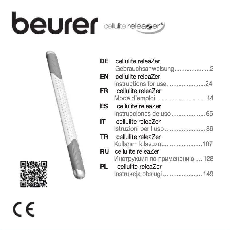 Page 1 de la notice Manuel utilisateur Beurer Cellulite releaZer
