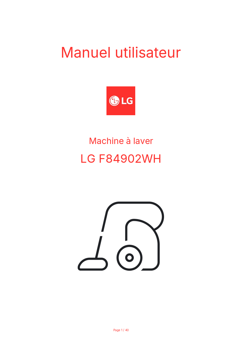 Page n°1 - Manuel utilisateur LG F84902WH
