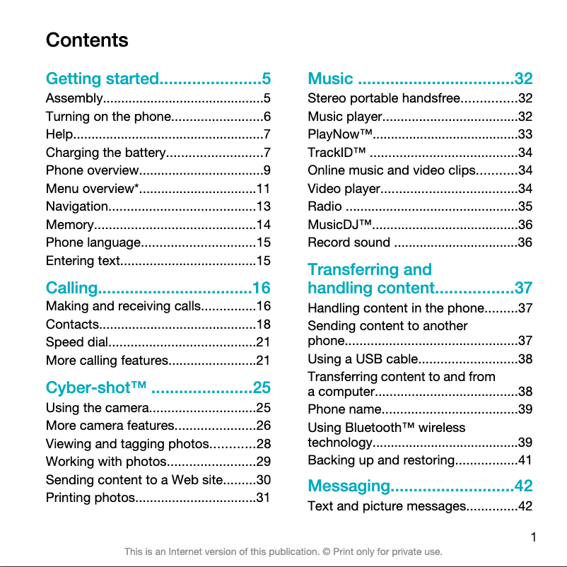 Page 1 de la notice Manuel utilisateur Sony Ericsson C903