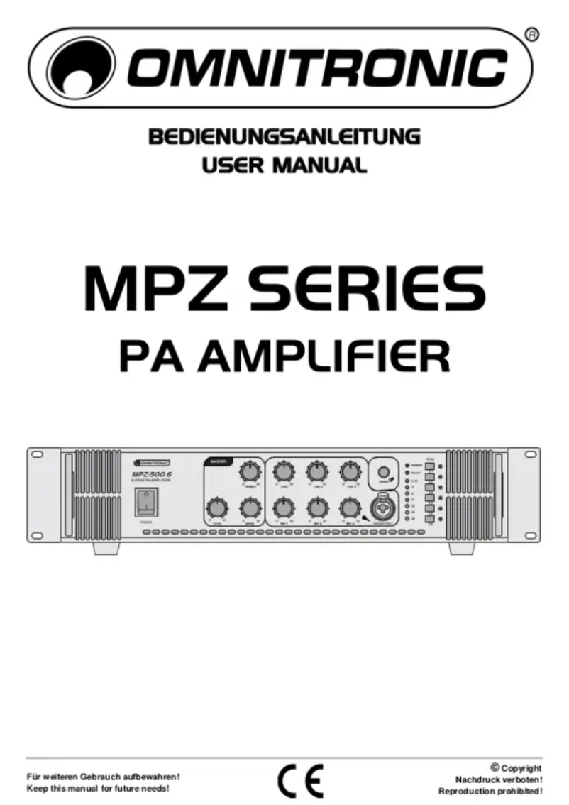 Page n°1 - Manuel utilisateur Omnitronic MPZ-350.6