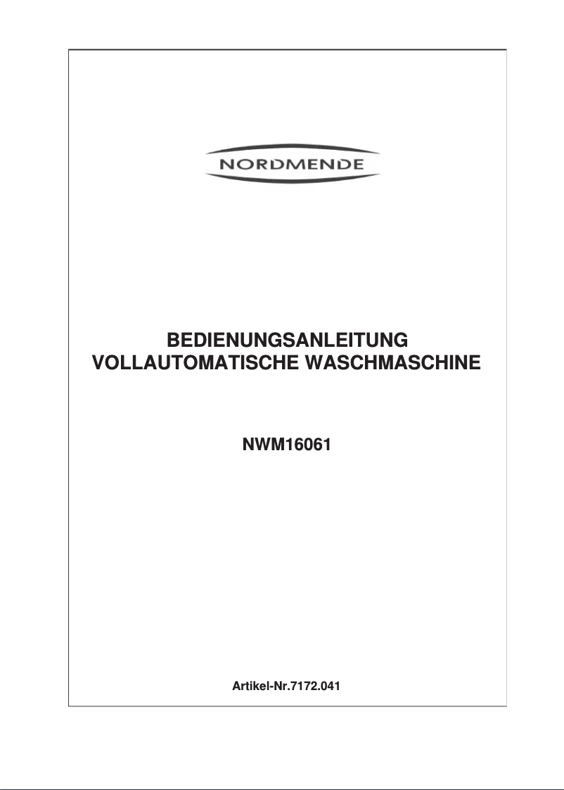 Page n°1 - Manuel utilisateur Nordmende NWM16061