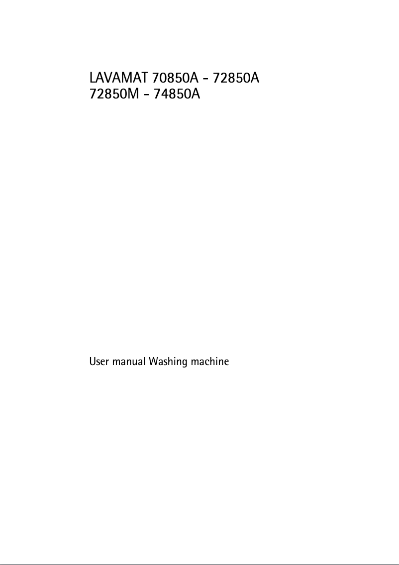 Page n°1 - Manuel utilisateur AEG L74850A