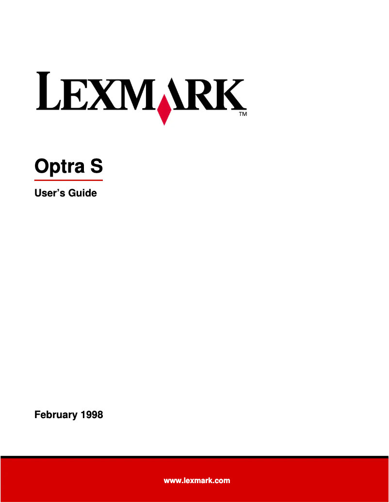 Page 1 de la notice Manuel utilisateur Lexmark Optra S 1250