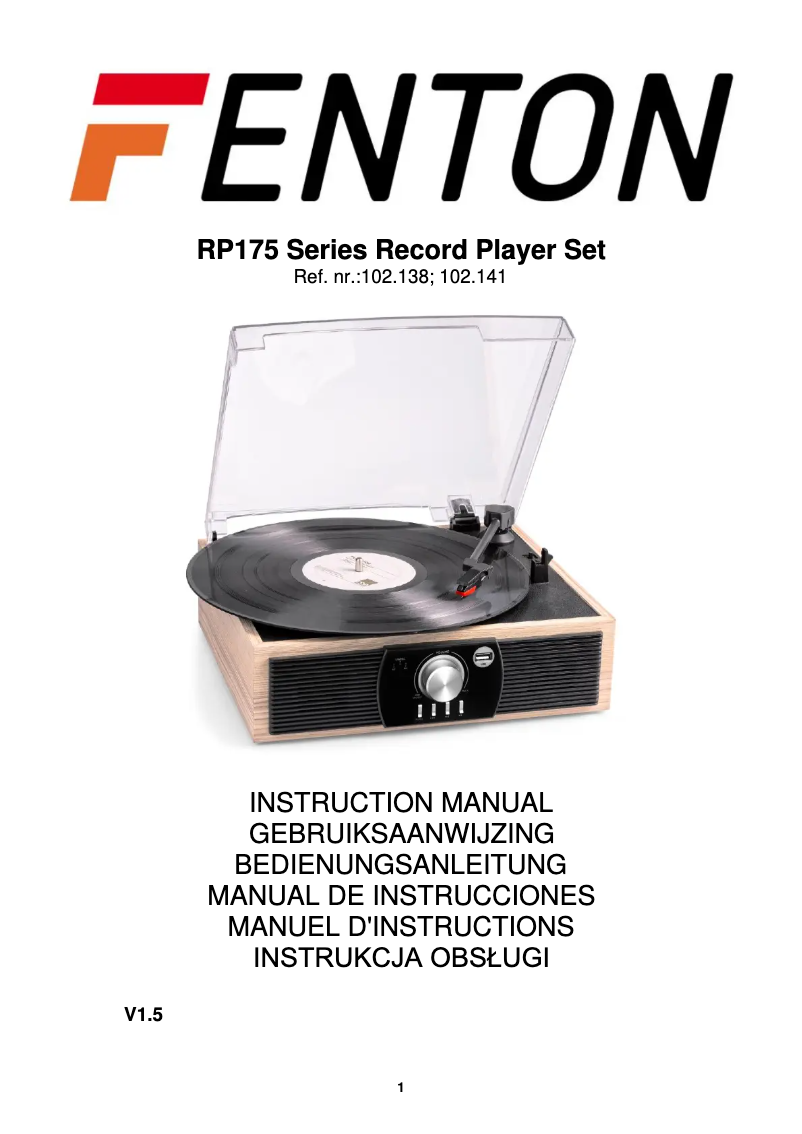 Image de la première page du manuel de l'appareil RP175B