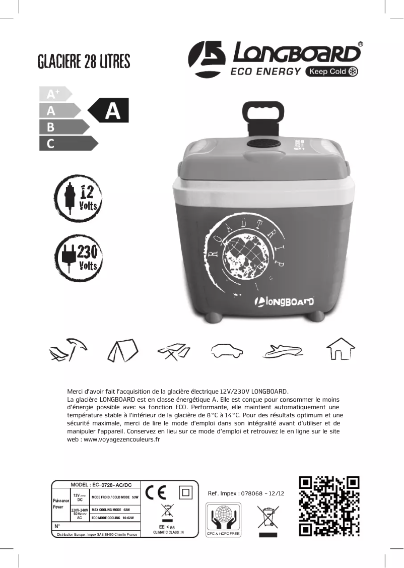 Page 1 de la notice Manuel utilisateur Longboard 28L